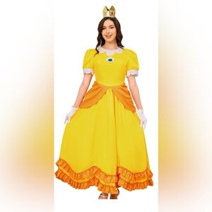 Adult Princess Daisy Costume - Yellow and Orange